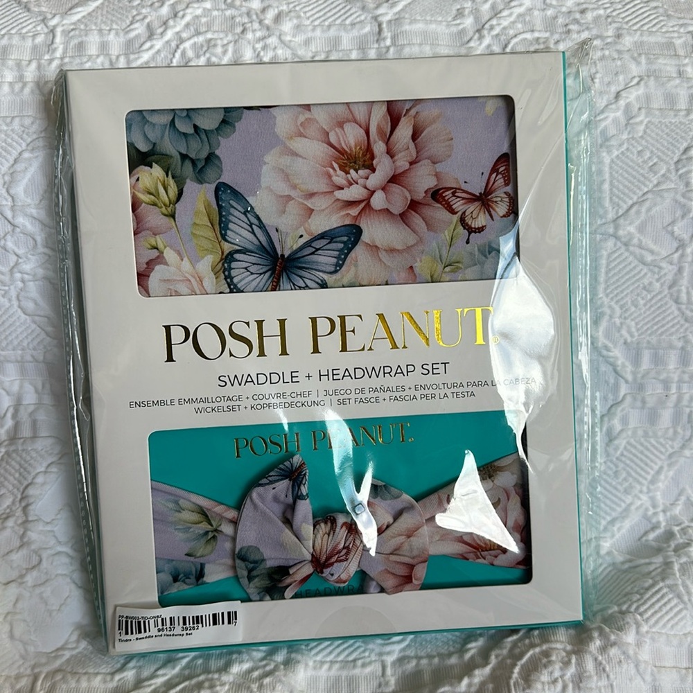 Posh Peanut Tindra Swaddle and head-wrap set